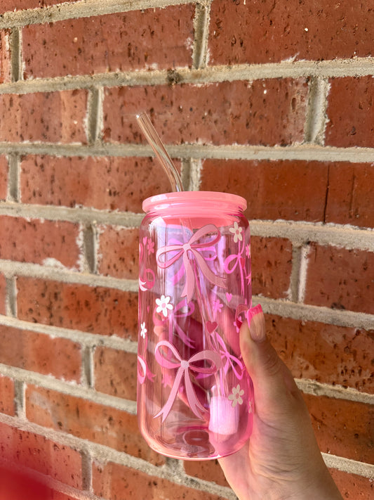 Pretty in Pink Glass Cup