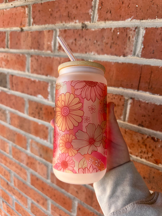 Floral Glass Cup