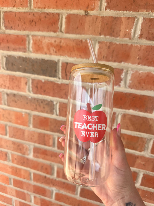 Best Teacher Glass Cup