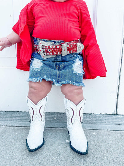 Firecracker Red Glitter Belt