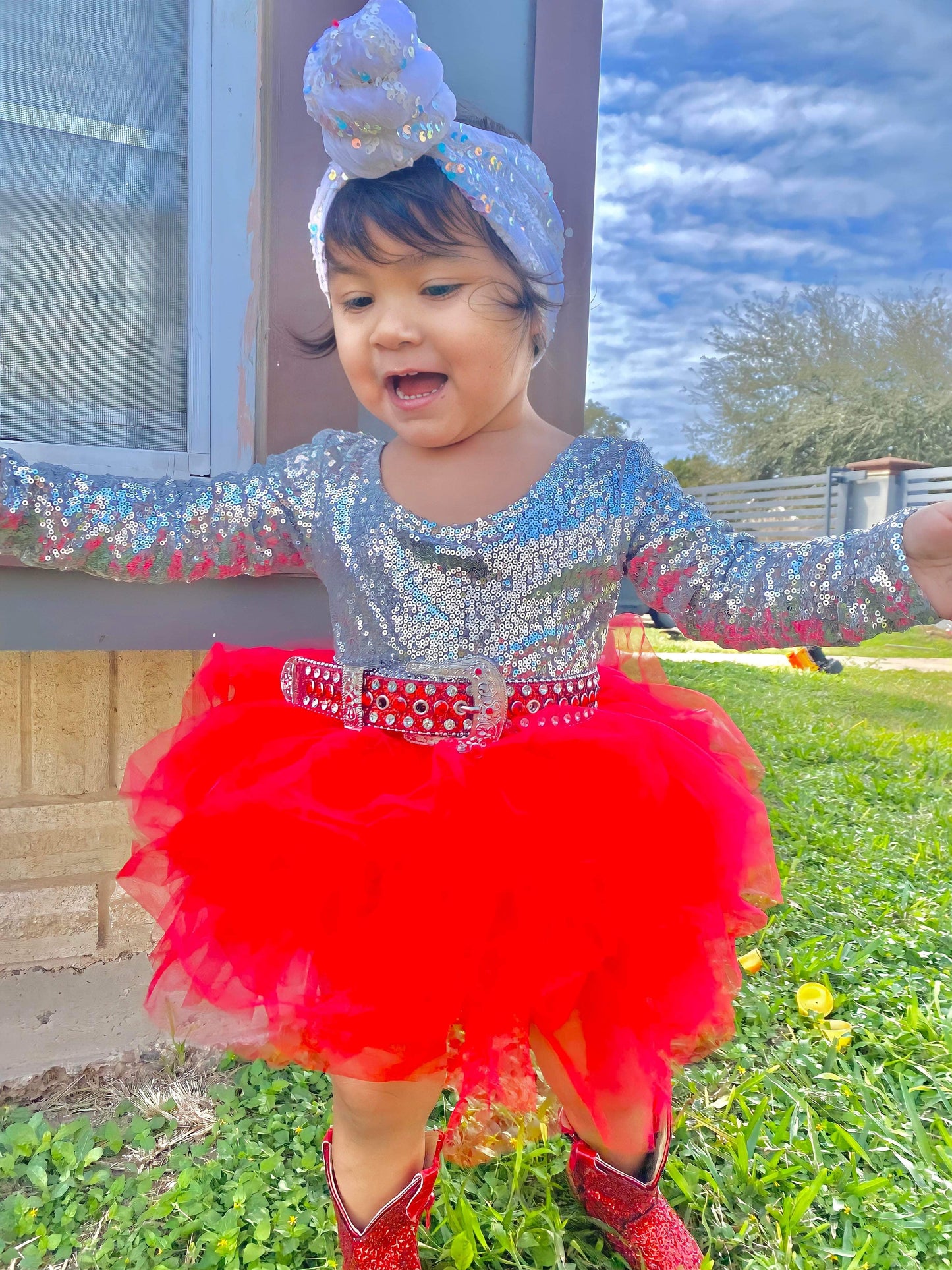 Firecracker Red Glitter Belt